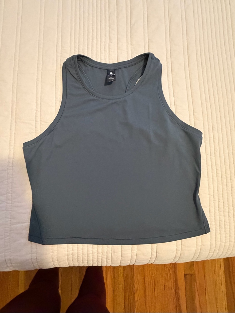 Yogalicious Slate Blue Racerback Cropped Tank